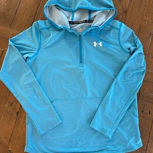 Girls Under Armour Teal 1/4 Zip light Weight Hoodie